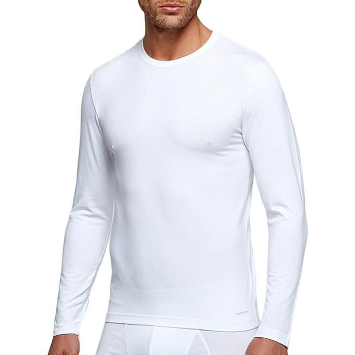 Sous-vêtement thermique - HOM - Manches longues - 100% coton - Confortable - Blanc
