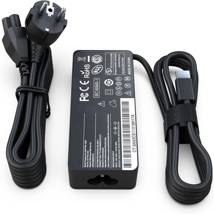 Chargeur USB C 65W pour Dell, Type-C pour Lenovo HP Samsung ASUS et Autres Appareils Type-C