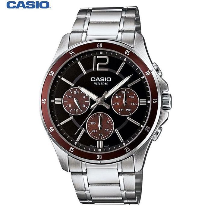 Casio Montre Analogique Quartz pour Homme avec Bracelet en Acier Inoxydable