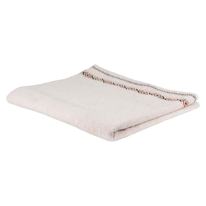 Serviette de bain - Berbère - 100x180 cm - 450g/m² - Couleur beige - Tissu coton naturel