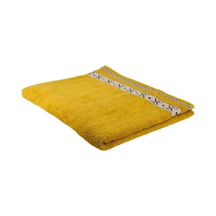Serviette de bain - Berbère - 80x160 cm - 450g/m² - Couleur moutarde