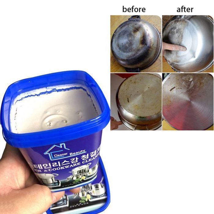 Pâte nettoyant d'acier et inox