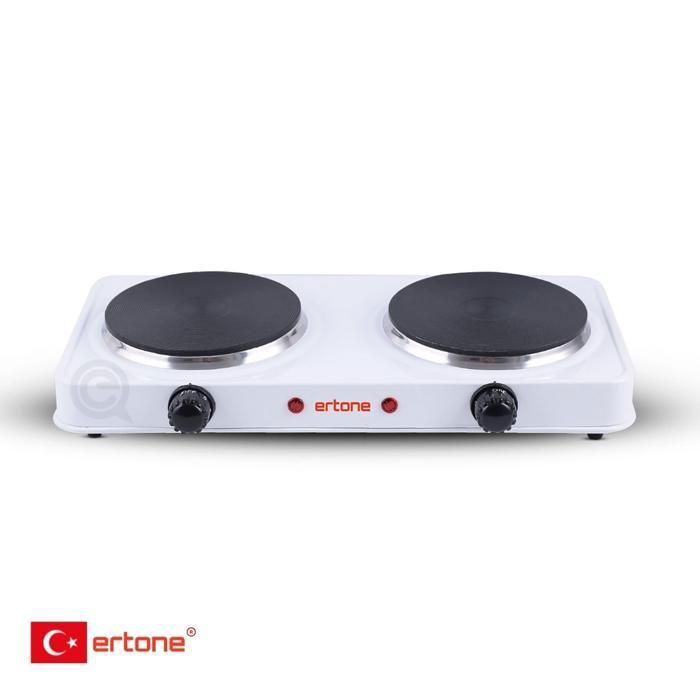Plaque Chauffante Avec Double Brûleur Blanch - Ertone - 1500W