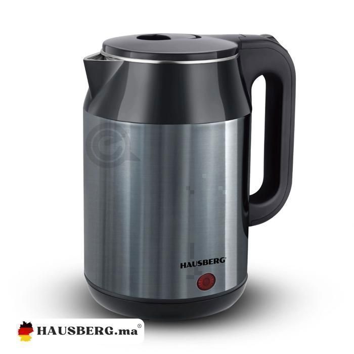 Bouilloire Electrique Hausberg en acier a double paroi HB-3623BL – 2,2 Litres (1800W)