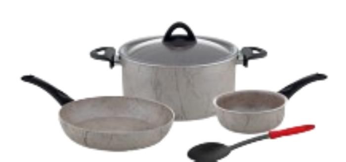 BATTERIE DE CUISINE 5 PIECES GRIS