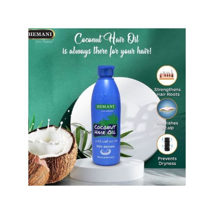 Hemani Huile Capillaire à Base De Coco spécial pour soin cheveux 100 % Originale 200ml