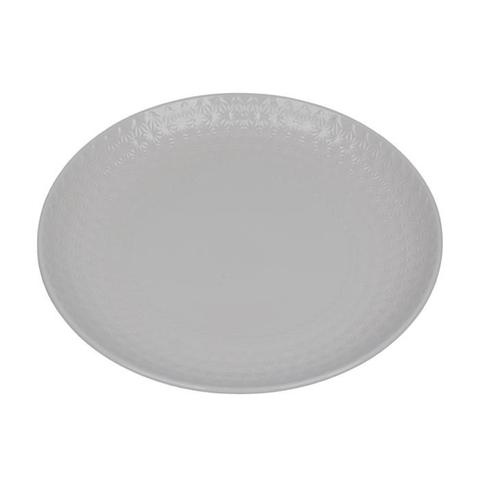 Plat rond en porcelaine blanche gravée – 30 cm