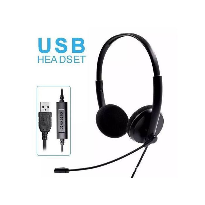 Casque Filaire USB Avec Micro Pour Centre D'appels De Bureau sans bruit