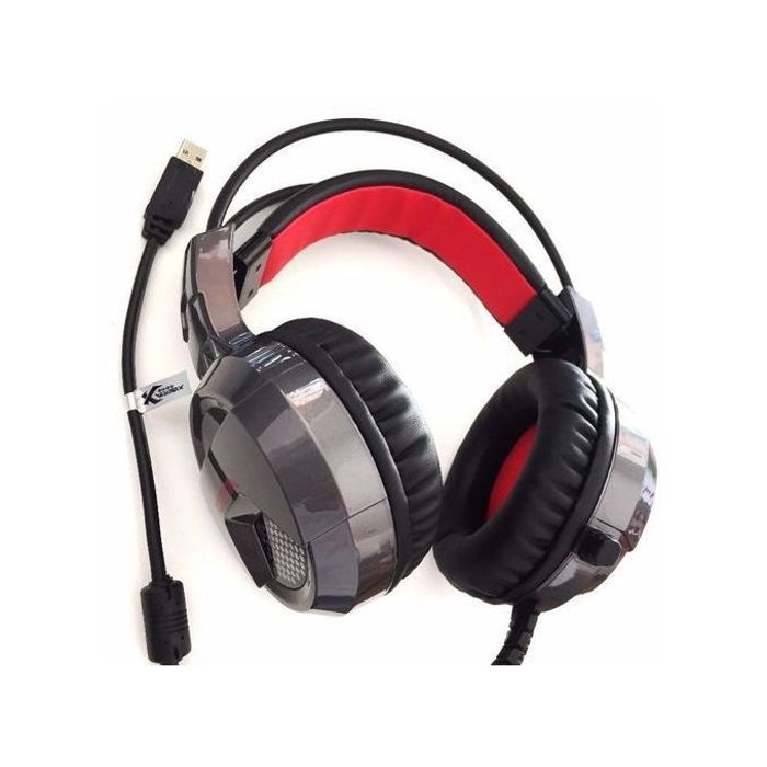 casque Gaming Headphone X6U 7.1 Blue LED Luminous Vibration 2.5M Earphone