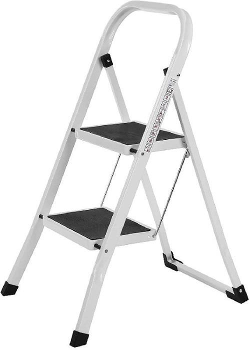 ESCABEAU 2 MARCHES ANTIDERAPANT ACIER & PP 81CM