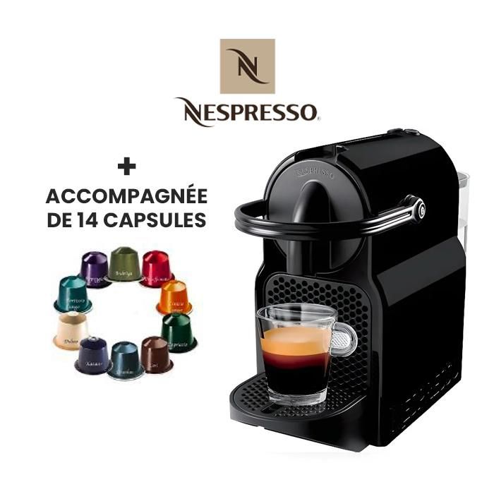 MACHINE A CAFE INISSIA NOIR NESPRESSO + 14 Capsules
