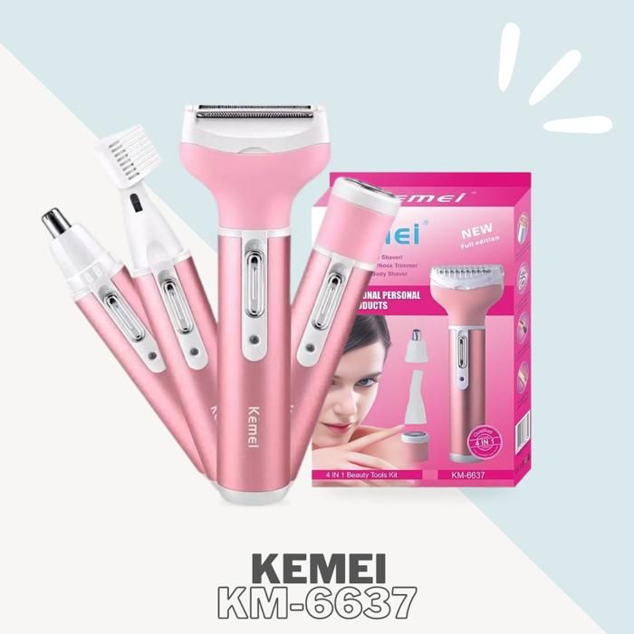 Kemei KM-6637 : La Tondeuse Électrique 4-en-1 Rechargeable pour des Styles Polyvalents