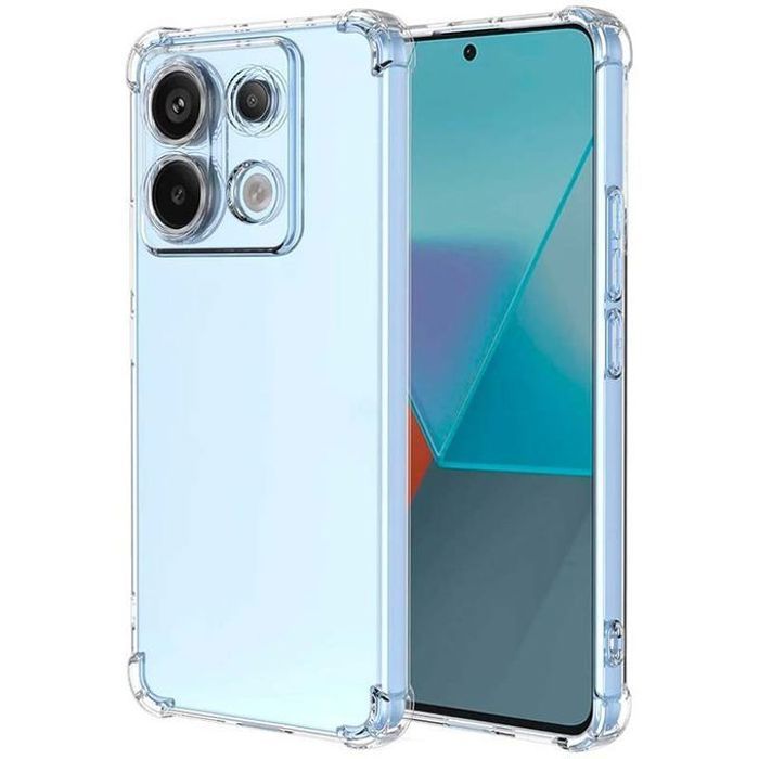 Pochette coque transparent pour xiaomi redmi note 13 4G Angle Renforce Camera protéger