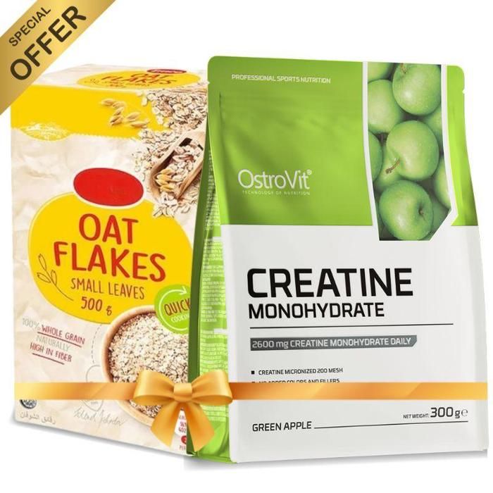Creatine Monohydrate Micrenised 300 g Pomme + Oat Flakes 500 g Gratuit