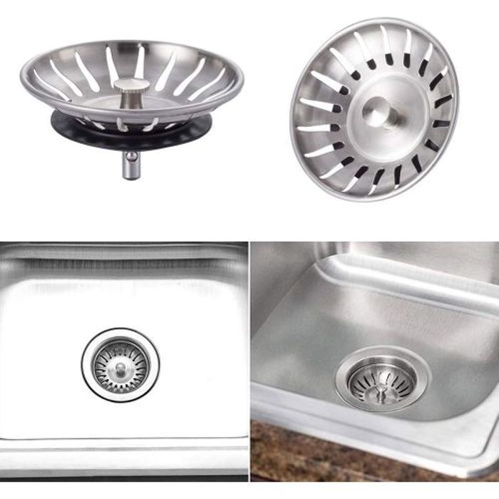 Bouchon Evier Cuisine INOX - Filtre Evier Universel