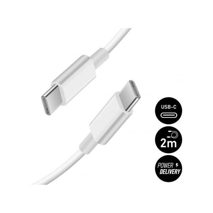 CABLE TYPE C 3 EN 1, 2M BLANC