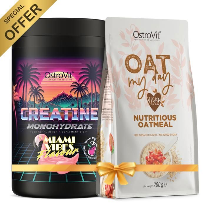 Creatine Monohydrate 500 g Miami Vibes + Oat My Day Oatmeal 200g