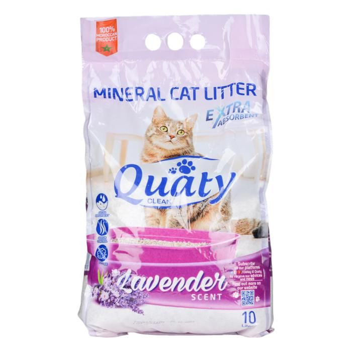 QUATY, LITIÈRE MINÉRALE LAVANDES 10L (PL)