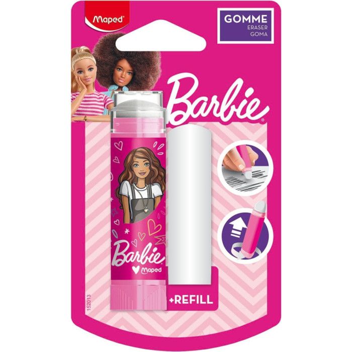 Gomme rétractable MAPED BARBIE + 1 recharge