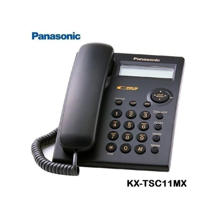Panasonic Telephones Fixe avec fil monoligne kx-tsc11mx Écran LCD,16chiffres,2lignes