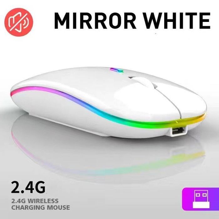 Souris sans fil aste avec mode unique, USB 2.4 GHz, RGB 1600 ug I, adaptée pour ordinateur
