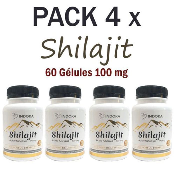 Pack 4 x boites de Shilajit extract 60 Capsules 100mg