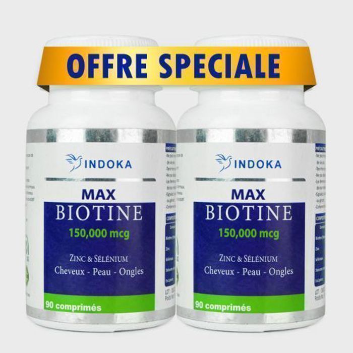 Pack 2 x boites de MAX BIOTINE 90 Comprimés