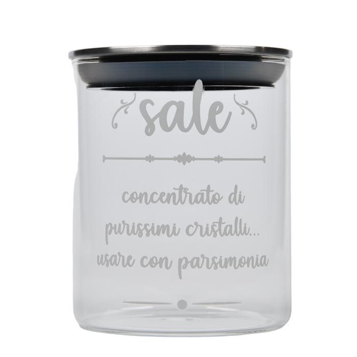 POT DE RANGEMENT EN VERRE AVEC COUVERCLE EN MÉTAL
