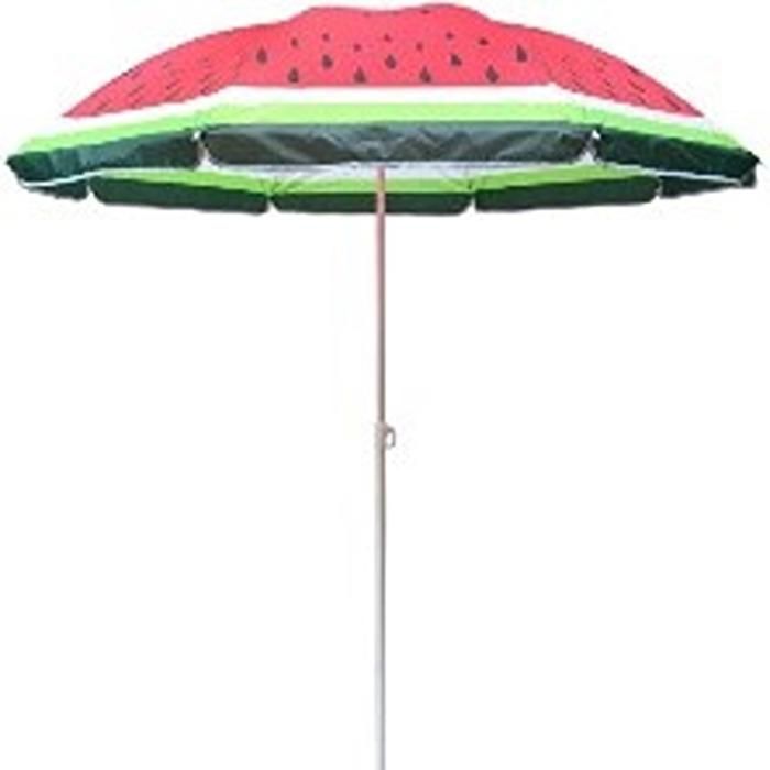 Parasol de plage - PAIR24 - 180 cm - Rouge - Pliant - Mât droit