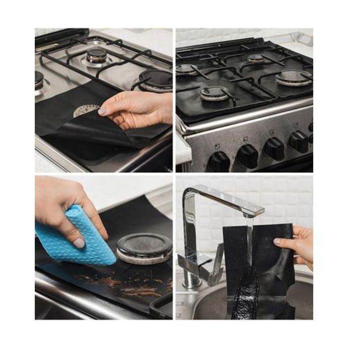 Protections cuisinière - Noname - Réutilisables - Anti-adhésif - 4 pièces - Faciles à nettoyer