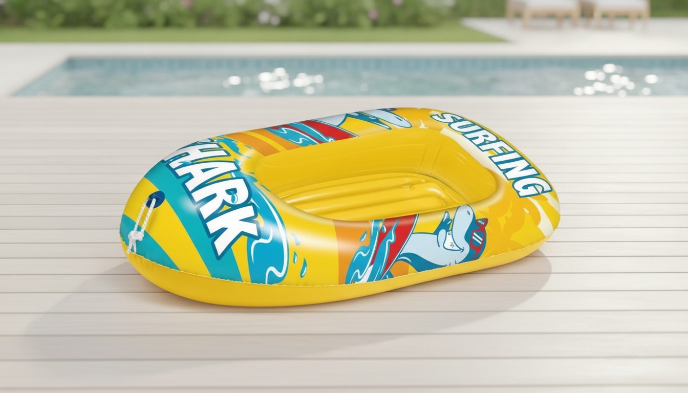 Bateau gonflable - Surfing Shark - 112 cm - Jaune - Pour enfants - Utilisation extérieure - Marjane Mall - Image 2