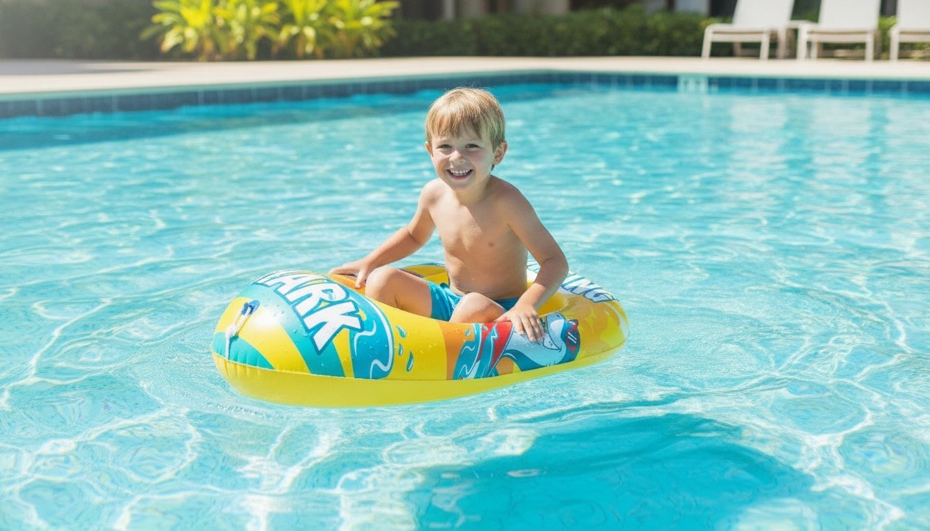 Bateau gonflable - Surfing Shark - 112 cm - Jaune - Pour enfants - Utilisation extérieure - Marjane Mall - Image 4
