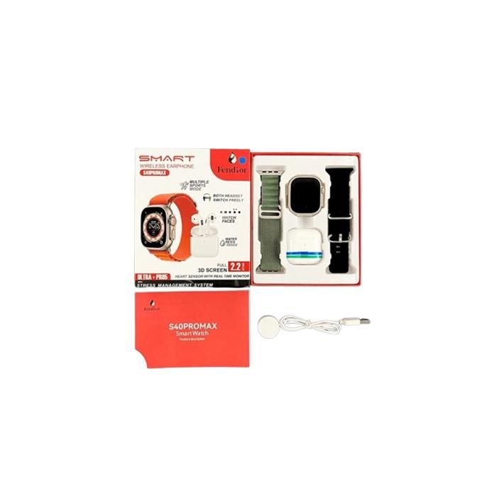 ÉCOUTEURS SANS FIL INTELLIGENTS FENDIOR FULL SCREEN 3D 2.2 POUCES ULTRA + PR05 S40PROMAX MULTICOLORES