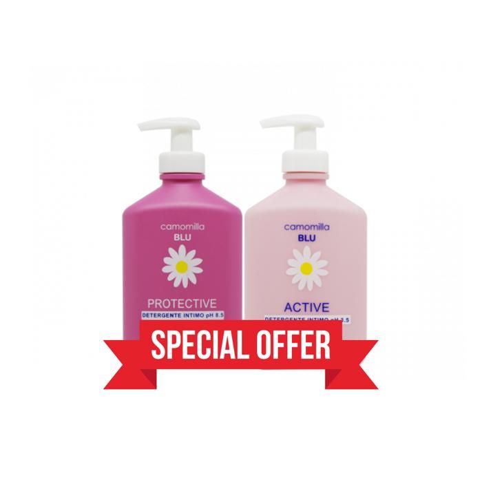 Camomilla Blu Protective Nettoyant Intime + Active Nettoyant Intime