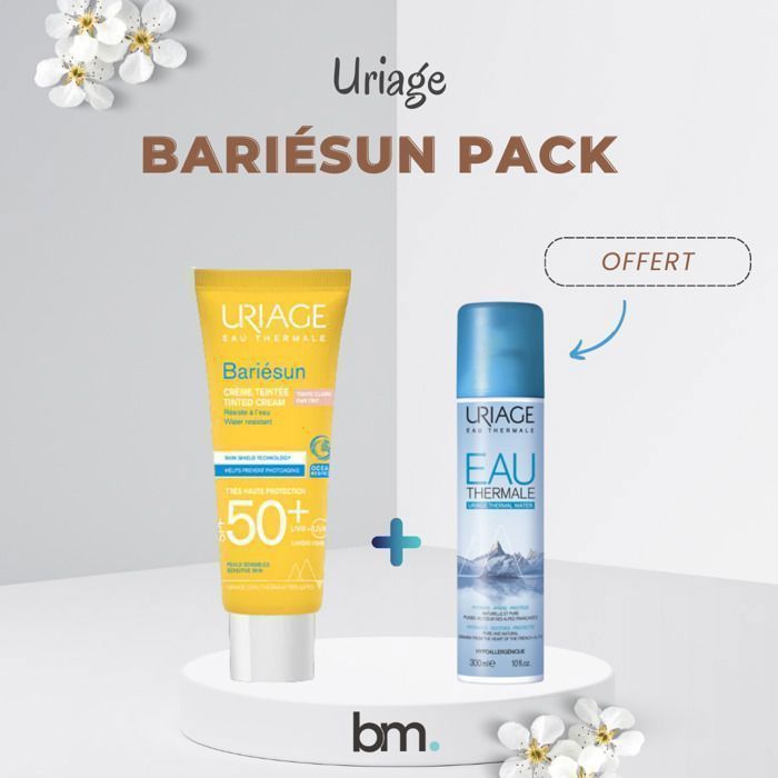 Crème solaire - Uriage - Bariésun Duo pack - Écran teint clair - Eau thermale - SPF 50