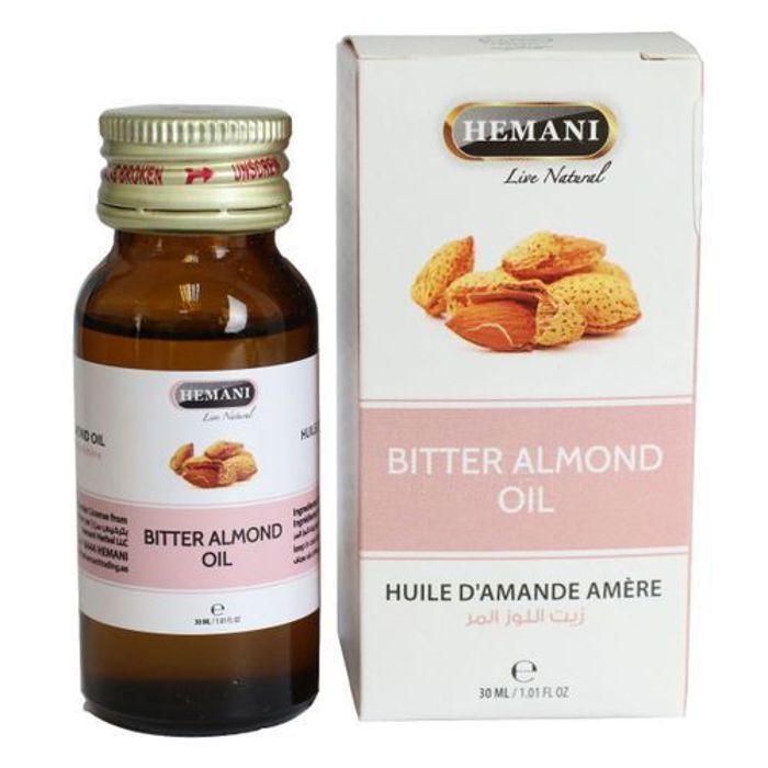 Hemani Huile d'amande amère 100% naturelle / contre les vergetures / soin de la peau et cils et sourcil et ongles / 30 ml