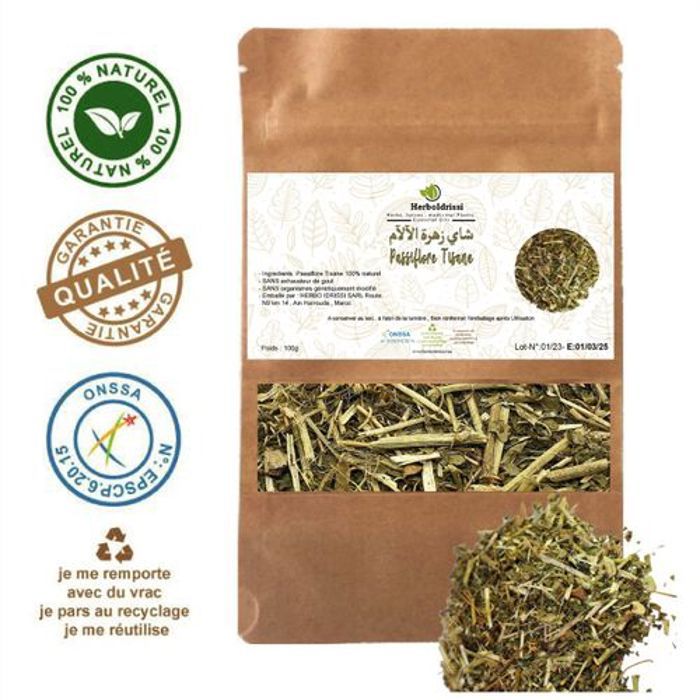 HERBO IDRISSI Passiflore Tisane 100G ( Insomnie , Stress, Crise d'angoisse ..)