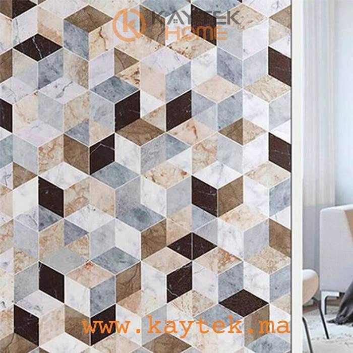 Film Décoratif Anti-regards pour Fenêtre 3D Statique - Motif Géometric 1m*60cm