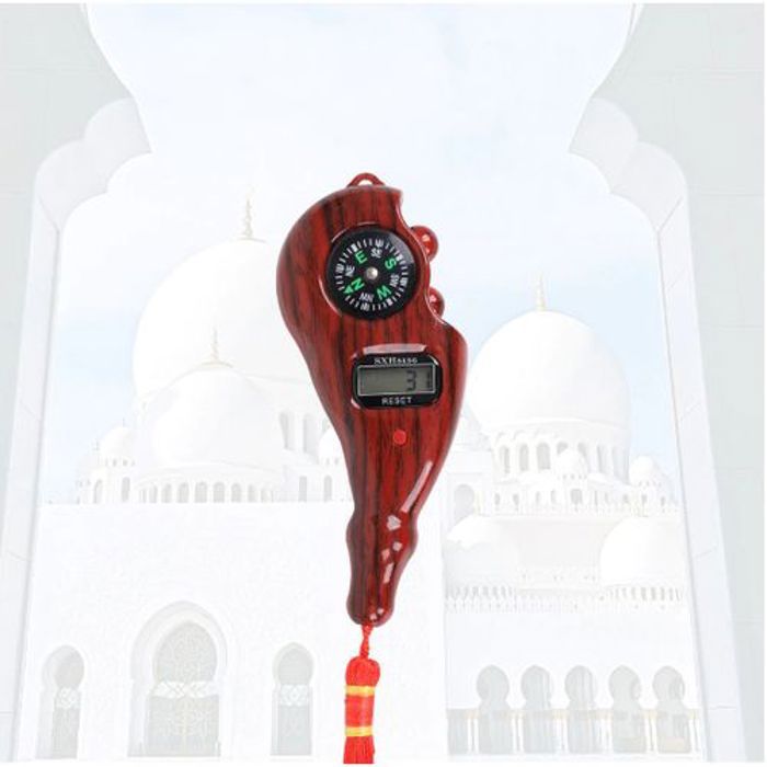 Chapelet Bois Tassbih Electronique avec Bossole Qibla
