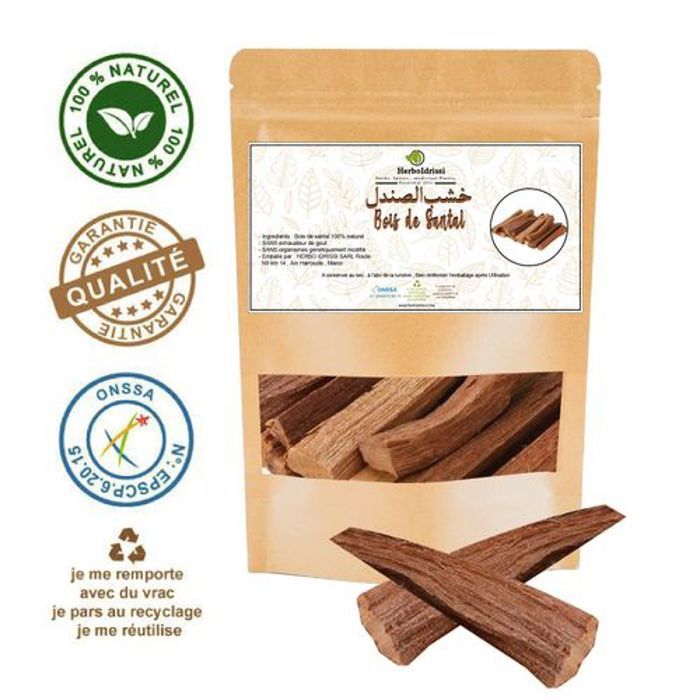 HERBO IDRISSI Bois de Santal Morceaux 100g - Encens Royal
