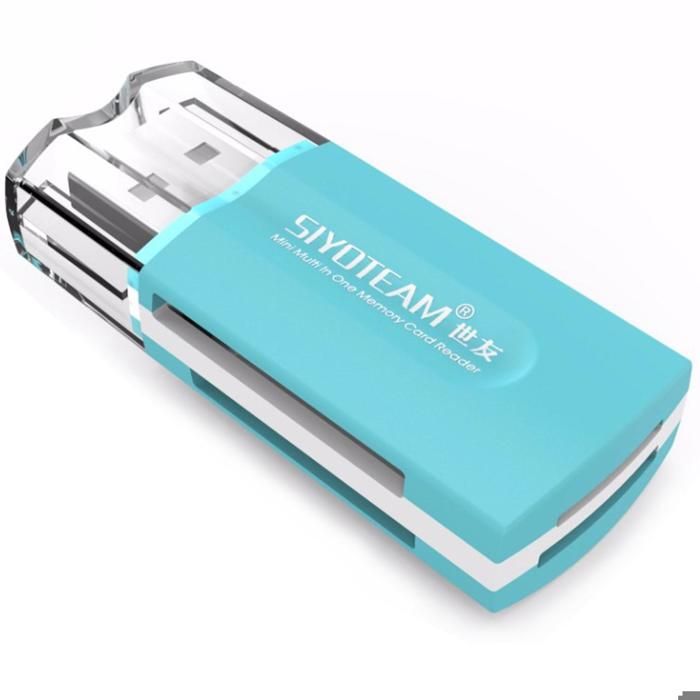 SIYOTEAM LECTEUR DE CARTE MEMOIRE MULTI IN ONE BLEU
