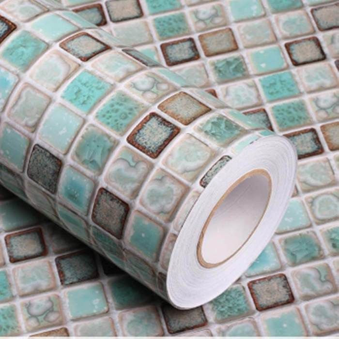 Adhésif Mosaïque Autocollant pour Cuisine et Salle de bain 3m*60cm - Vert