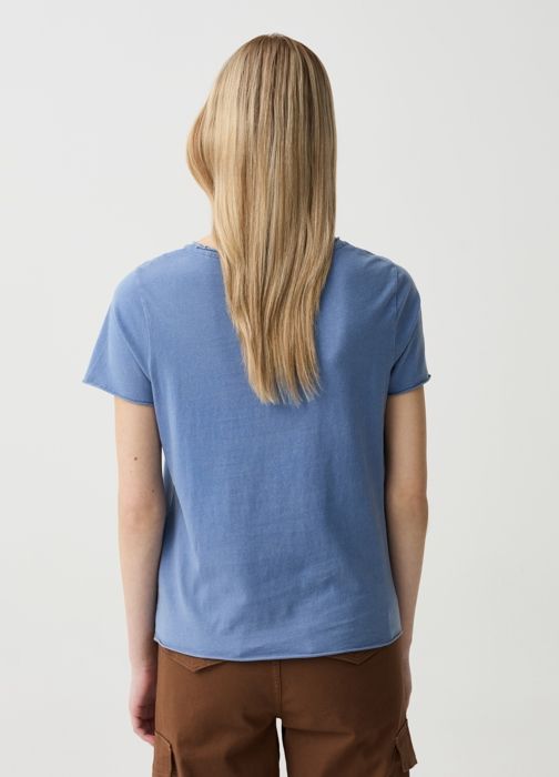 T-Shirt - OVS - Manches Courtes - 100% Coton - Bleu Foncé - Col Rond - Marjane Mall - Image 3