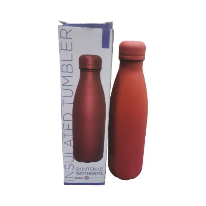 BOUTEILLE ISOTHERME INOX DBLE PAROI 500ML ROUGE M