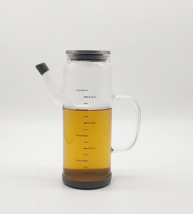 Bouteille d’huile en verre – avec couvercle – 750 ml