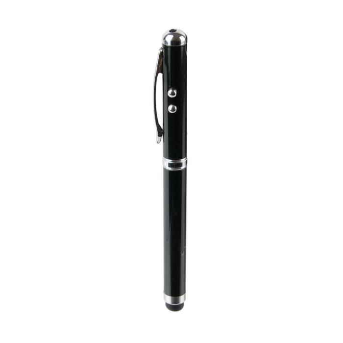Stylet capacitif Laser LED 4en1 - Noir