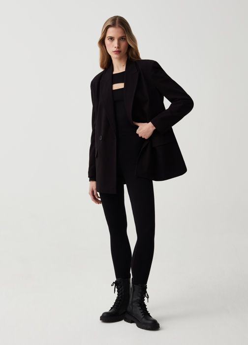 Blazer - OVS - Noir - Décontracté - Viscose stretch - Double-breasted