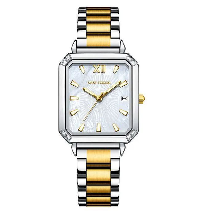 Montre - Mini Focus - Cadran Carré - Acier Inoxydable - Dorée - Femme