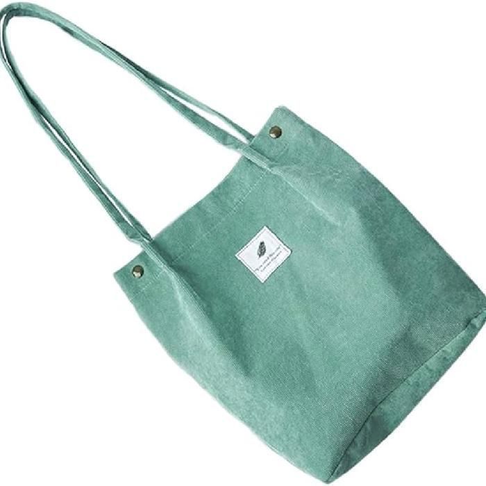 Corduroy tote bag  matcha green