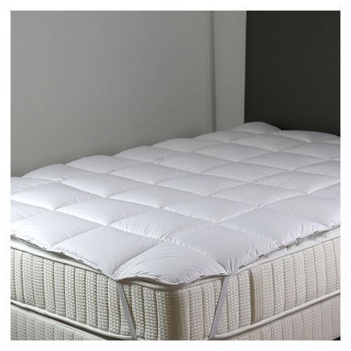 Surmatelas de confort Blanc 160x190 cm - 2 Places - Améliorez Votre Confort de Sommeil